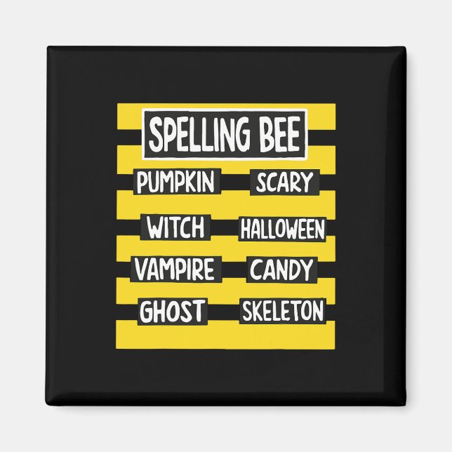 Lärarstavning för den berömda pun Halloween-kostym Magnet (Framsidan)