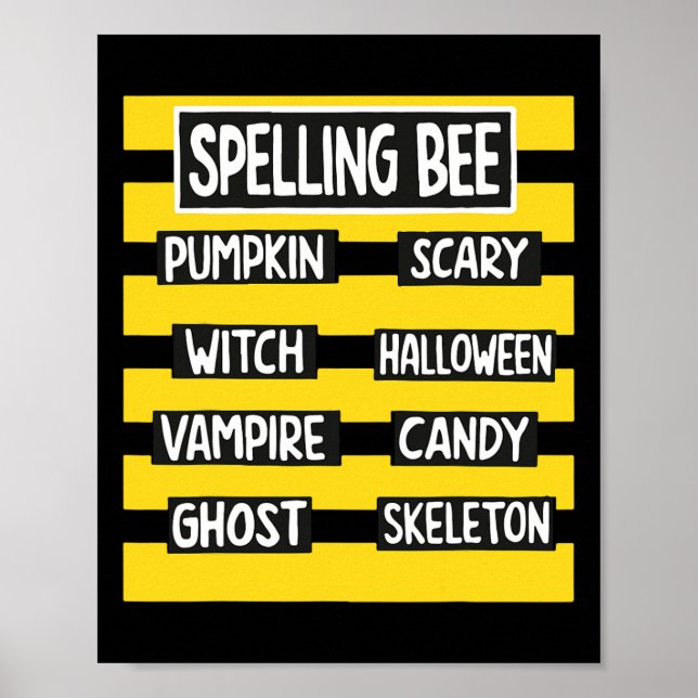 Lärarstavning för den berömda pun Halloween-kostym Poster (Framsidan)