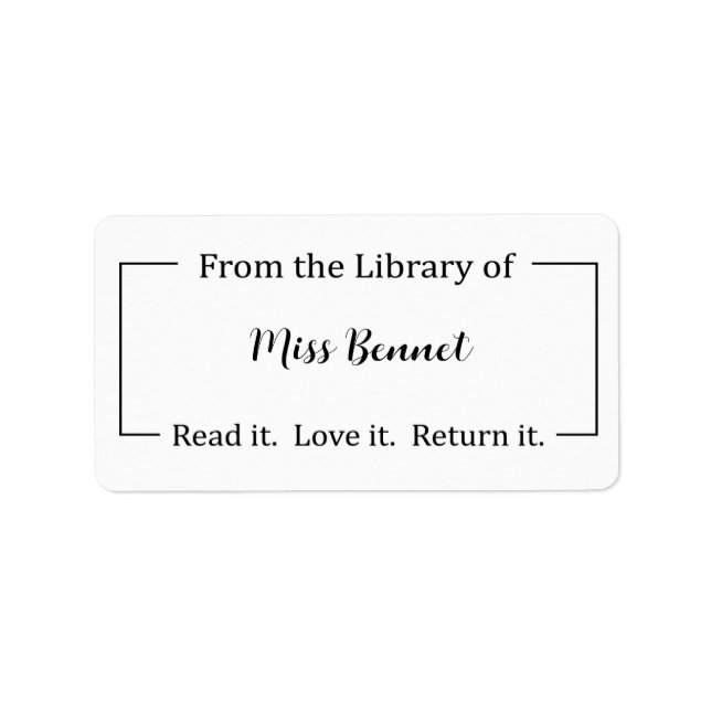 Lärarstiftare Bibliotek Adressetikett (Framsidan)