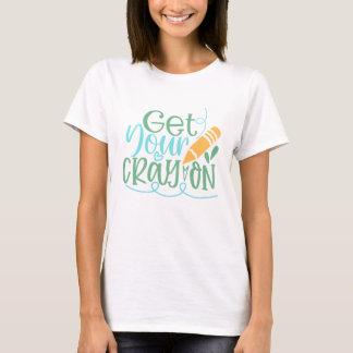 Lärarsuperhjältar får din Cray-on-vita T-Shirt