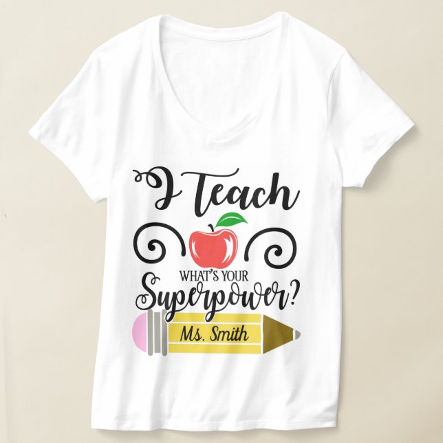 Lärarsupermakt T Shirt (Laydown)