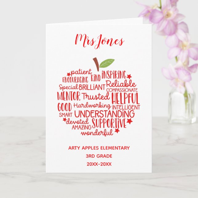 lärartack för konstäpplet pension ord kort (Orkide)