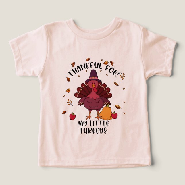 LärarThanksgiving som är tacksam för min lilla tur T Shirt (Design Framsida)