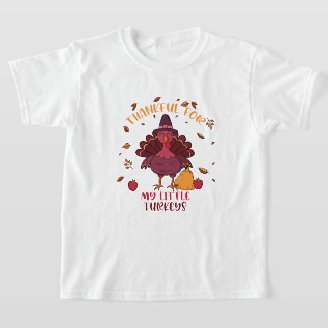 LärarThanksgiving som är tacksam för min lilla tur T Shirt (Laydown)