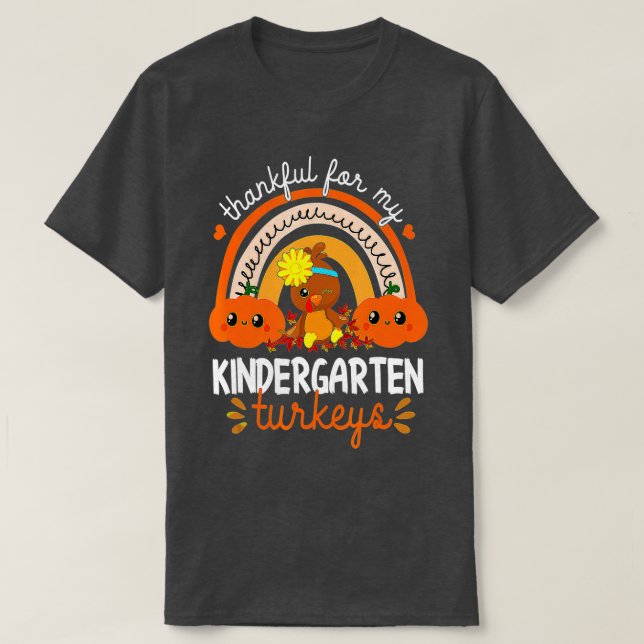 LärarThanksgiving tack för min Kindergarten. T Shirt (Design framsida)