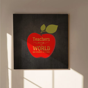 Lärartypografi citerar inspirerande rött äpple poster