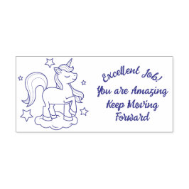 LärarUnicorn-Bra-jobb, välklara hemläxflickor Självfärgande Stämpel