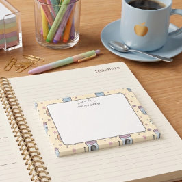 Läraruppskattande konsttillbehörsmönster post-it block