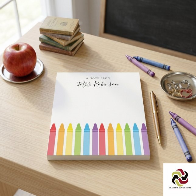 Läraruppskattande Regnbågsfärgpenna Anteckningsblock (Teacher Appreciation Rainbow Crayon Notepad
)