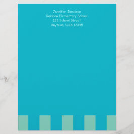 Läraruppskattning Aqua Blue & Grönt, Namn. Brevhuvud