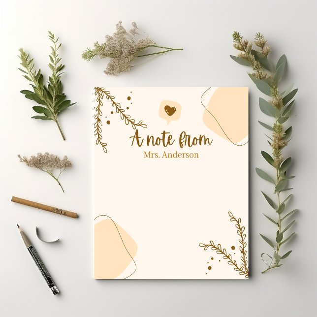 Läraruppskattning Boho Botanical Anpassningsbar Anteckningsblock (Boho teacher notepad
)