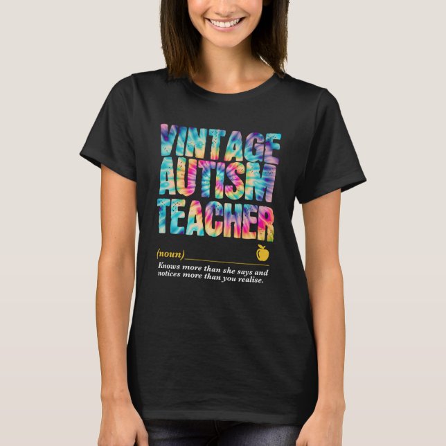 Läraruppskattning för autism Vecka Back to school T Shirt (Framsida)