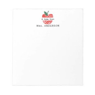 Läraruppskattning för Cute Roligt Red Apple Hand p Anteckningsblock