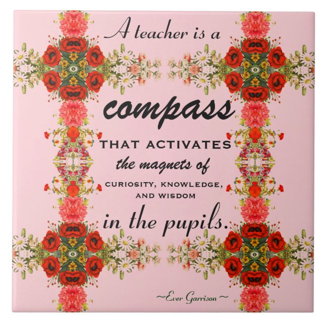 Läraruppskattning Gift Teacher-citat Kakelplatta (Framsidan)