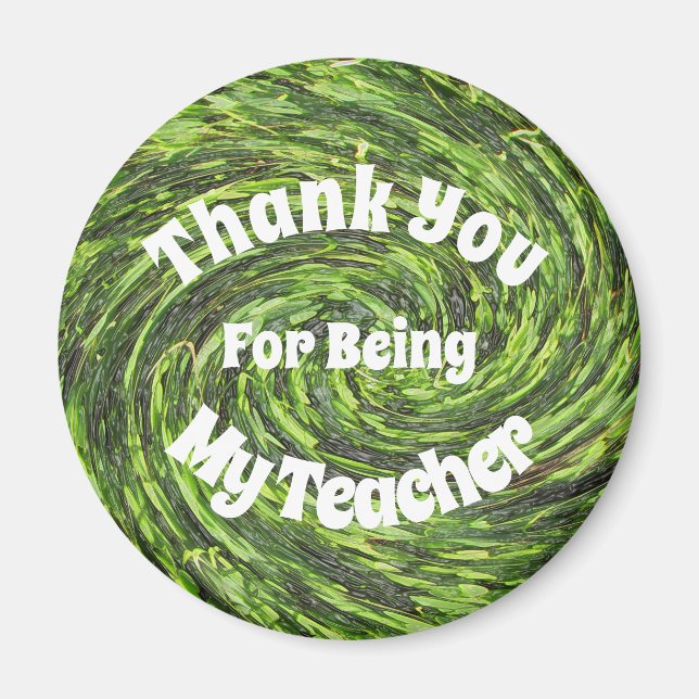 Läraruppskattning Grönt Spiral Tack Magnet (Framsidan)