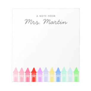 Läraruppskattning Rainbow Crayon Anteckningsblock