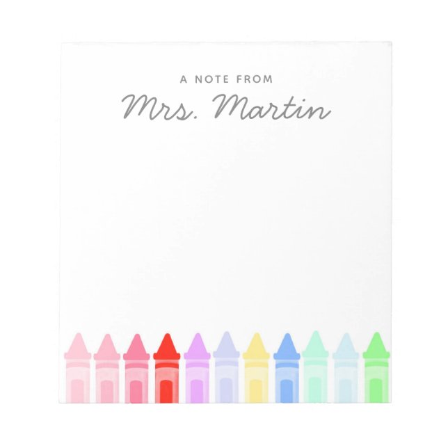 Läraruppskattning Rainbow Crayon Anteckningsblock  (Framsida)