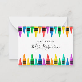 Läraruppskattning Rainbow Crayon Anteckningskort