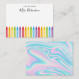 Läraruppskattning Rainbow Crayon Anteckningskort