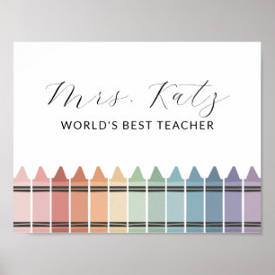 Läraruppskattning Rainbow Crayon Poster