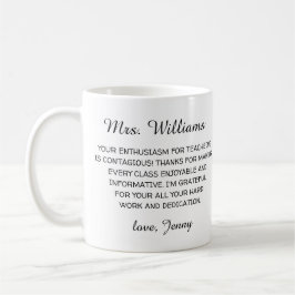 läraruppskattning tack för modernt minimalistiskt kaffemugg