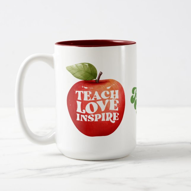 Läraruppskattning Teach Kärlek Inspire Coffee Mugg (Vänster)