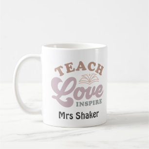 Läraruppskattning Teach Kärlek Inspire Tack Kaffemugg