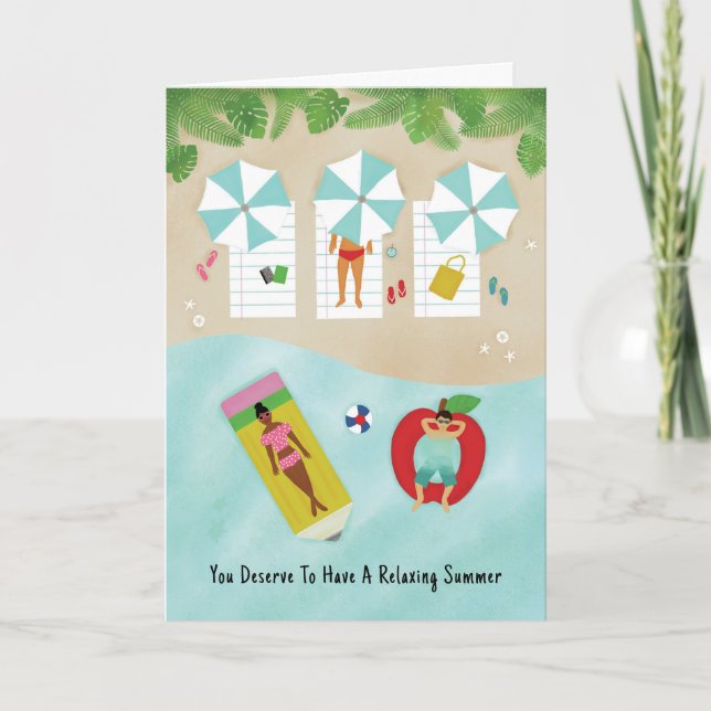 Läraruppskattning Vecka sommarbötesavdunstning Tack Kort (Framsida)