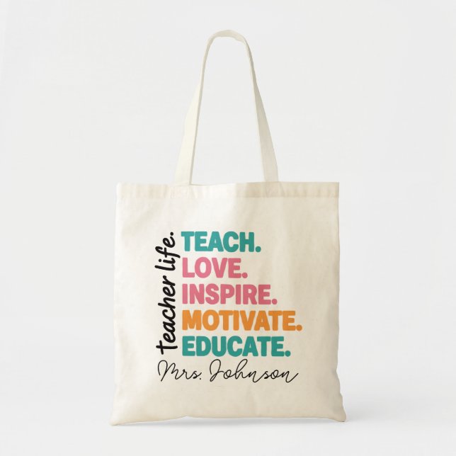 Läraruppskattningspåse Present Tote Bag Canvas Bes Tygkasse (Framsidan)
