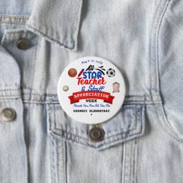 Läraruppskattningsvecka All Star School Namn Knapp