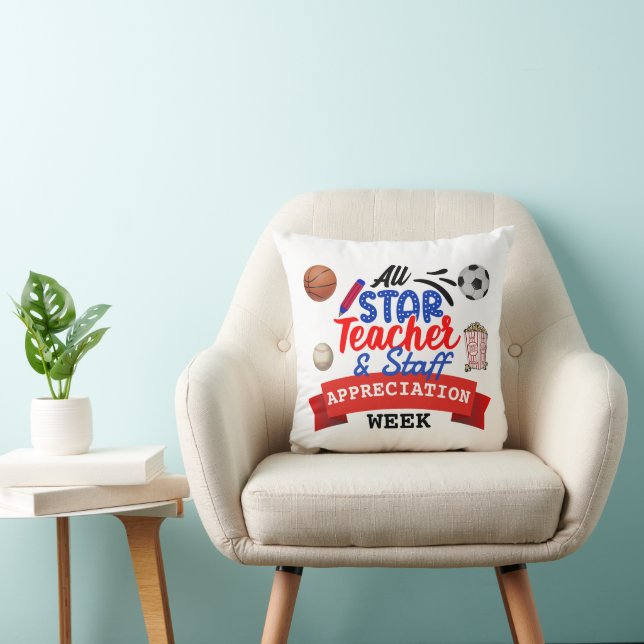 Läraruppskattningsvecka All Star School Namn Kudde (Stol)