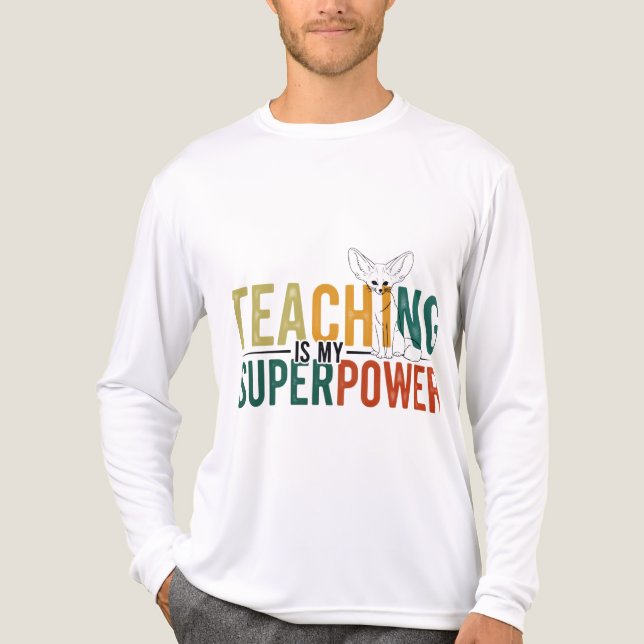 Lärarutbildning är min supermaktsfärglösa lärarapp t shirt (Framsida)