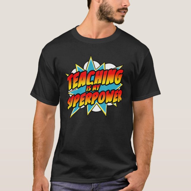 Lärarutbildning är min supermaktsrefro Tecknad Lär T Shirt (Framsida)