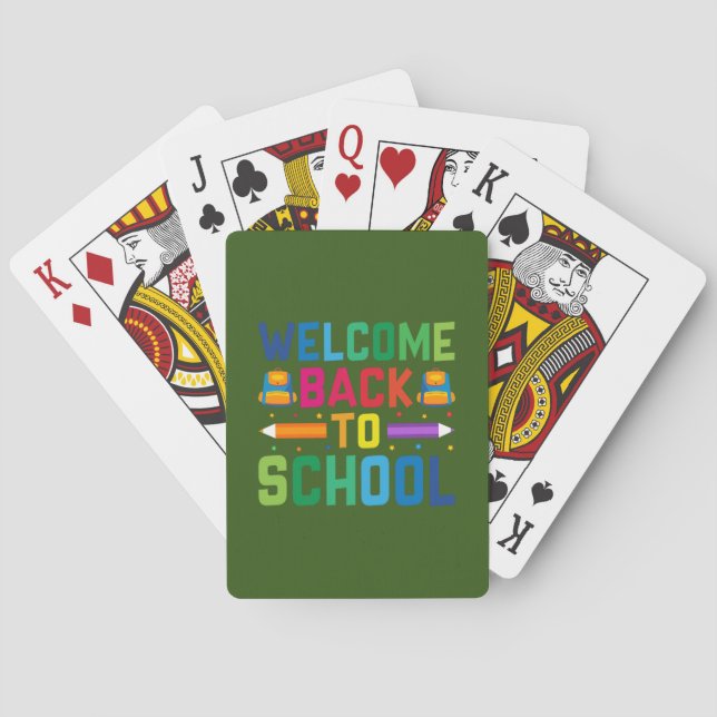 Lärarvälkommen Back to school Casinokort (Baksidan)