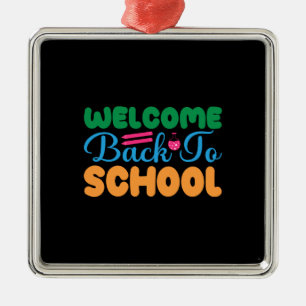 Lärarvälkommen Back to school Julgransprydnad Metall