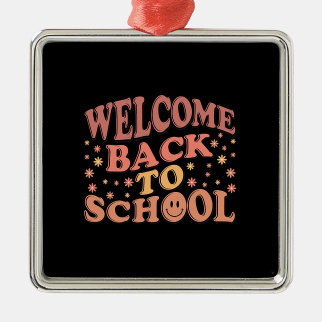 Lärarvälkommen Back to school Julgransprydnad Metall (Framsidan)