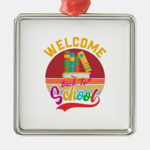 Lärarvälkommen Back to school Julgransprydnad Metall