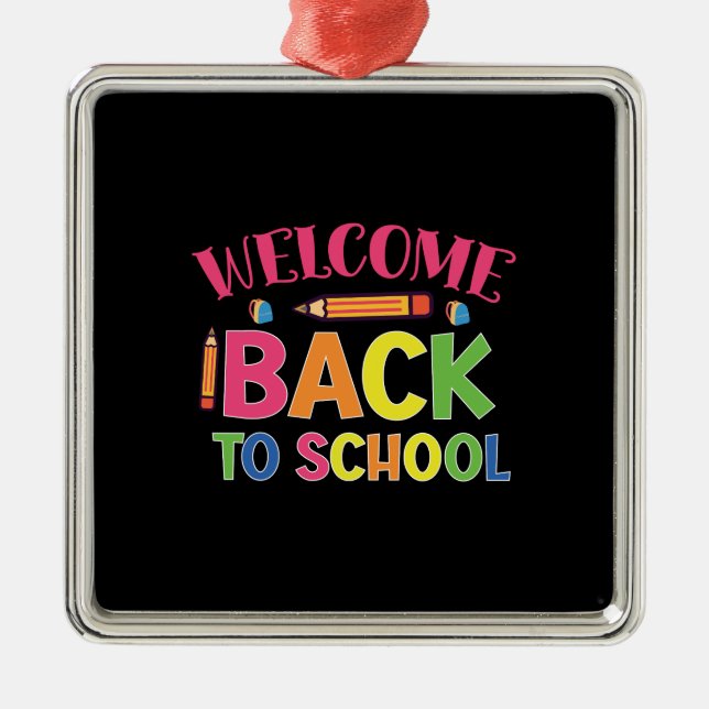 Lärarvälkommen Back to school Julgransprydnad Metall (Framsidan)
