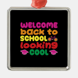 Lärarvälkommen Back to school Tittar Coola Julgransprydnad Metall