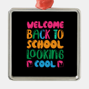 Lärarvälkommen Back to school Tittar Coola Julgransprydnad Metall