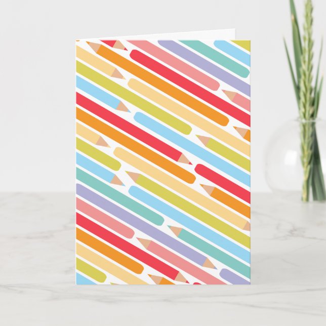 Lärarvärdering för färgpennor tack kort (Framsida)