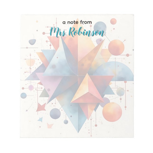 Lärarvärdering i färgfulla geometriska former anteckningsblock (Framsida)