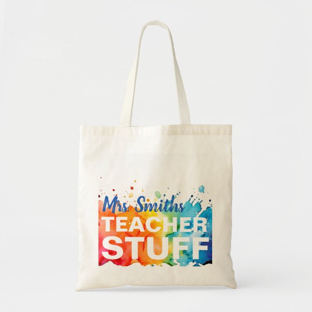 lärarväska i saker anpassningsbar för lärare i mod tygkasse (Framsidan)