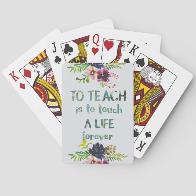 Lärarveckan Citat om lärare Typografi Casinokort (Baksidan)