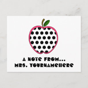 Lärarvykort - Polka Dot Apple Vykort