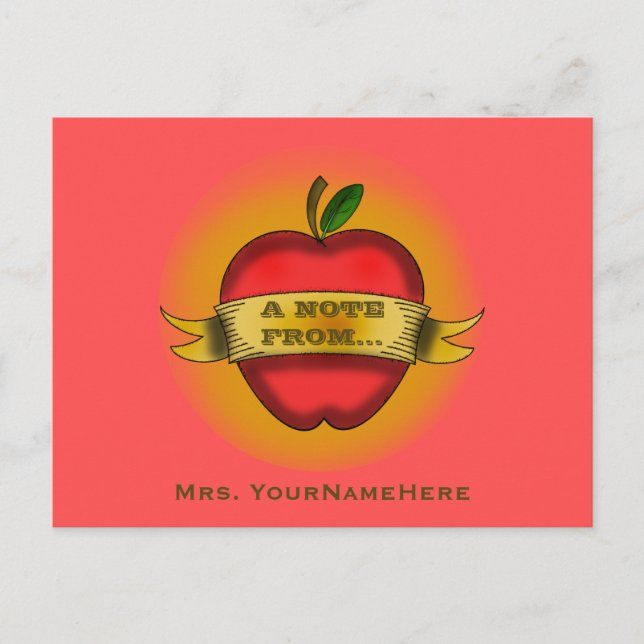 Lärarvykort - Vintage Apple Tattoo Vykort (Framsida)