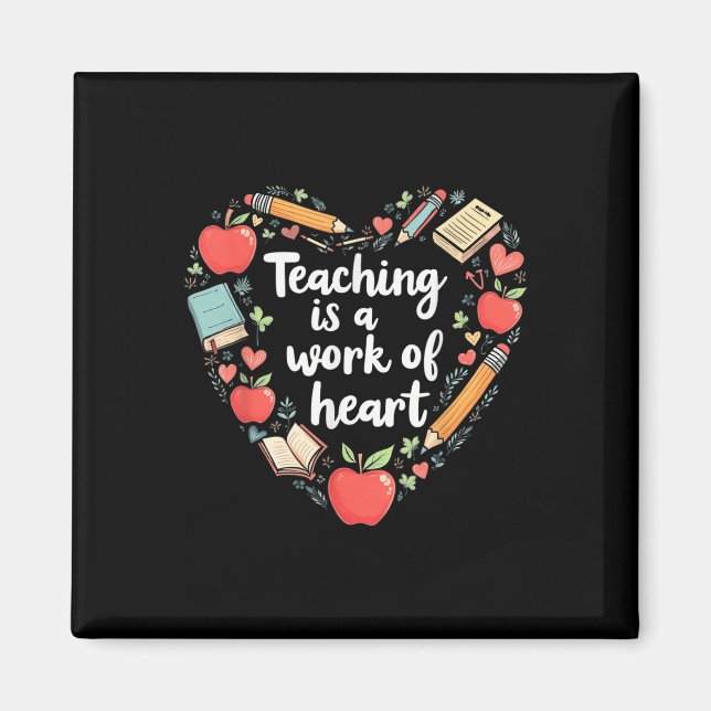 Läraryrket är ett hjärtearbete - "Charming Teacher Magnet (Framsidan)