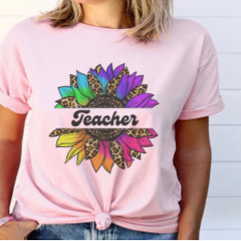 Läraryrket Rainbow Sunblomma T Shirt
