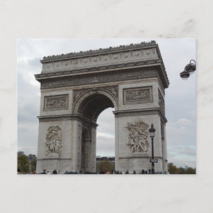 L'Arc De Triomphe Paris Frankrike Postcard Vykort