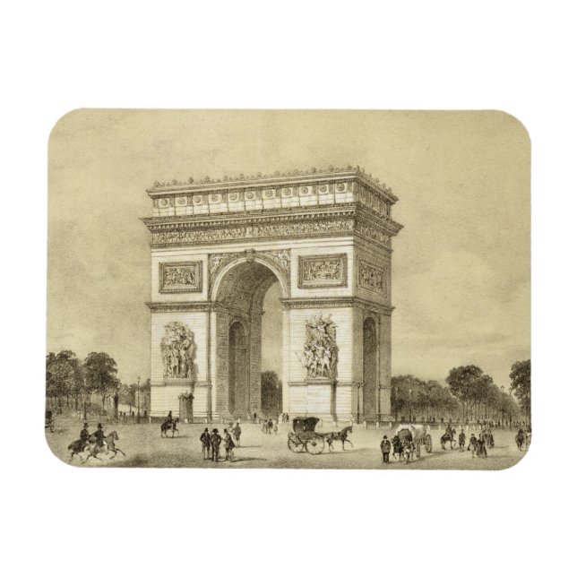 L'Arc de Triomphe, Paris, graverat av Auguste Bry Magnet (Horisontell)